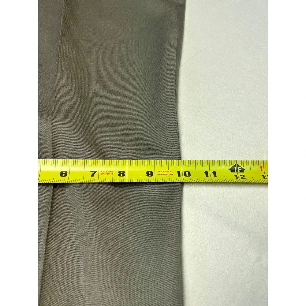 Brooks Brothers 346 Mens Olive Green‎ 100% Wool Pleated Cuffed Dress Pants 36X29